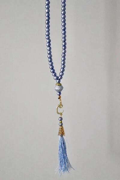 Wavly Tasseled Blue Pearl Rosary 20 Pieces T301 - BILENLER (1)