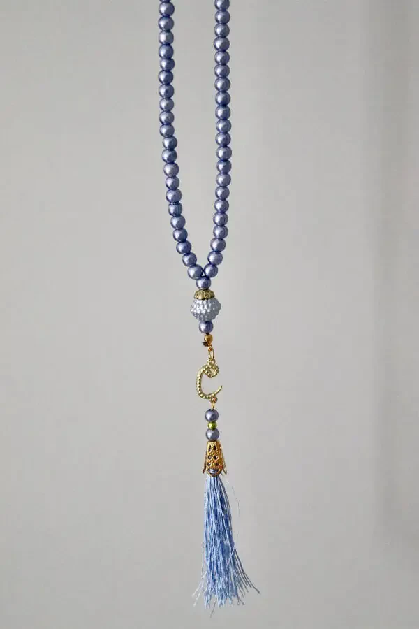 Wavly Tasseled Blue Pearl Rosary 20 Pieces T301 - 2