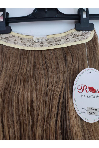 Wavy Fiber .Mat Synthetic Clickable Half Moon Caramel - 6