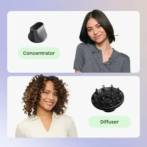 Wavytalk Diffuzorli portativ soch quritgich, Yengil dizaynli katlanadigan mini soch quritgich, Jingalak sochlar uchun diffuzorli 1600W kichik soch quritgich, tez quritish, och pushti - 4