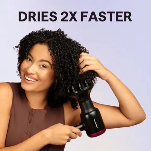 Wavytalk Blow Dryer, Blown Away Ionic Hair Dryer for Curly Hair with Diffuser, 1875W Fast Drying Blow Dryer with Ceramic Technology, 3 AttacModazoneents for All Hair Types, Light and Quiet, Grey - 3