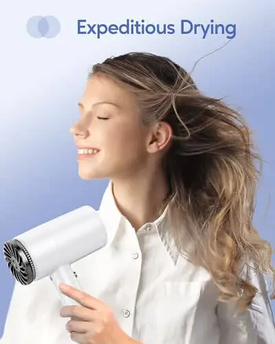 Wavytalk Hair Dryer with Diffuser 1875W Ionic Blow Dryer for Fast Drying with Concentrator Lightweight White - 3