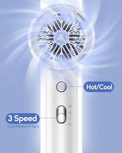 Wavytalk Hair Dryer with Diffuser 1875W Ionic Blow Dryer for Fast Drying with Concentrator Lightweight White - 4