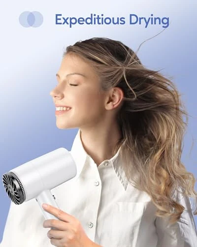 Wavytalk Hair Dryer with Diffuser 1875W Ionic Blow Dryer for Fast Drying with Concentrator Lightweight White. - 3