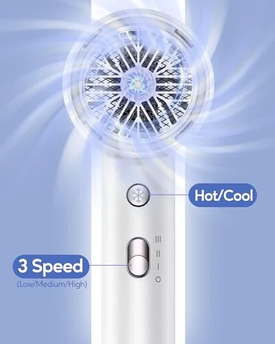 Wavytalk Hair Dryer with Diffuser 1875W Ionic Blow Dryer for Fast Drying with Concentrator Lightweight White. - 4