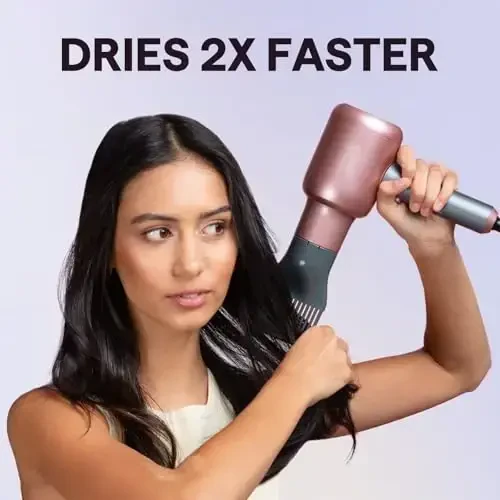 Wavytalk Hair Dryer, Blown Away Ionic Hair Dryer for Curly Hair with Diffuser, 1875W Fast Drying Blow Dryer with Ceramic Technology, 3 AttacModazoneents for All Hair Types, Light and Quiet, Rose Gold - 3