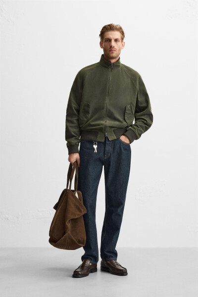 Waxed bomber jacket - Khaki - 10