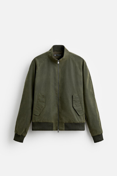 Waxed bomber jacket - Khaki - 16