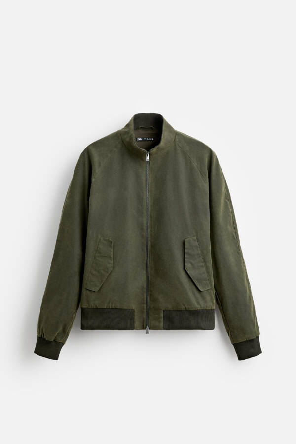 Waxed bomber jacket - Khaki - 16