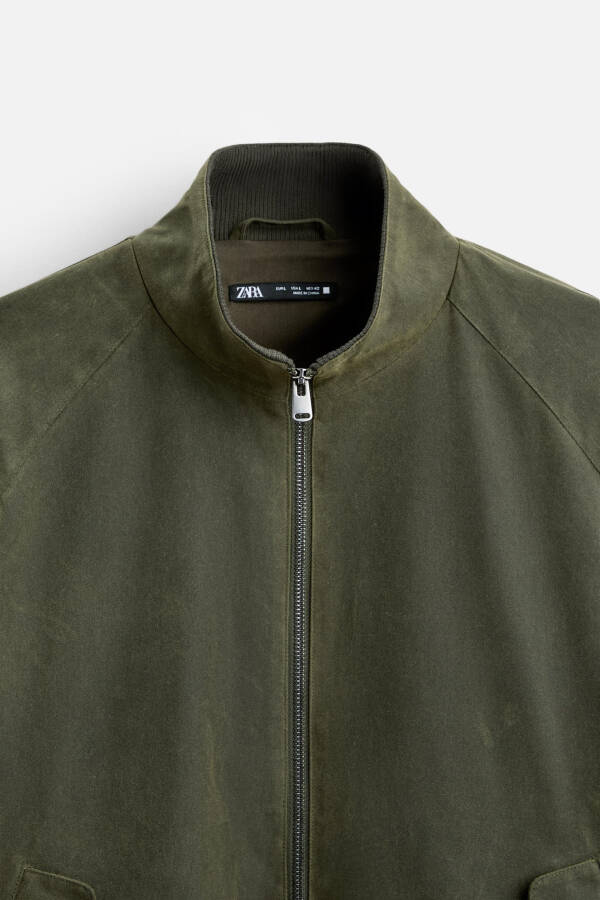 Waxed bomber jacket - Khaki - 18