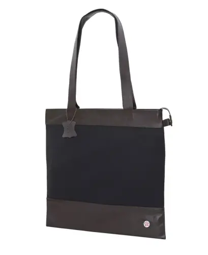 Waxed Graham Medium Tote Bag-Black - 1
