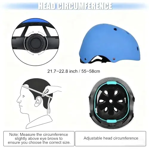 WayEee Kids Bike Helmet Set Skateboard Knee Pads, Helmet Pad Set Protective Gear Set Adjustable for Girls Kids 3-14 Helmet Elbow Pads Wrist Guards for Sport Cycling Bike Roller Skating Scooter - 4