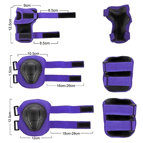 WayEee Kids Bike Helmet Set Skateboard Knee Pads, Helmet Pad Set Protective Gear Set Adjustable for Girls Kids 3-14 Helmet Elbow Pads Wrist Guards for Sport Cycling Bike Roller Skating Scooter - 5