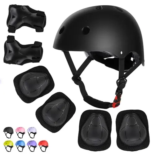 WayEee Kids Bike dubulg'asi Skateboard tizza yostiqchalari, dubulg'a yostiqchasi to'plami Qizlar uchun sozlanishi bolalar 3-14 dubulg'a tirsak yostiqchalari Sport velosiped роликовый коньки скутер uchun bilak qo'riqchilari - WAYEEE