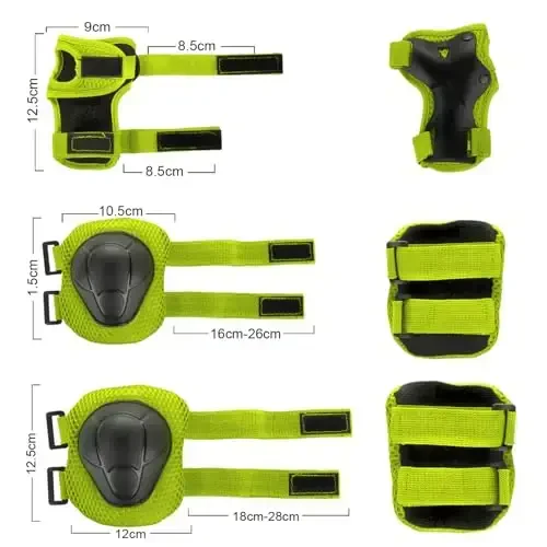 WayEee Kids Bike dubulg'asi to'plami Skateboard tizza himoyasi, dubulga yostiqchasi to'plami Qizlar uchun sozlanishi 3-14 Dubulga tirsak yostiqchalari Sport velosiped ролики Skuter uchun bilak himoyalari - 6