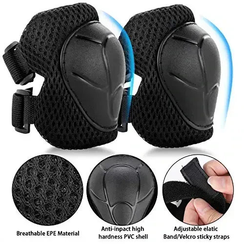 WayEee Kids Bike Helmet Set Skateboard Knee Pads, Helmet Pad Set Protective Gear Set Adjustable for Girls Kids 3-14 Helmet Elbow Pads Wrist Guards for Sport Cycling Bike Roller Skating Scooter - 6