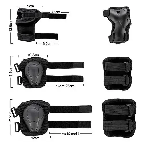 WayEee Kids Bike Helmet Set Skateboard Knee Pads, Helmet Pad Set Protective Gear Set Adjustable for Girls Kids 3-14 Helmet Elbow Pads Wrist Guards for Sport Cycling Bike Roller Skating Scooter - 7