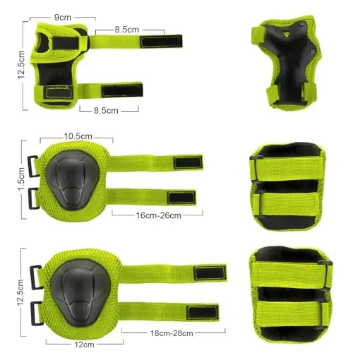 WayEee Kids Bike Helmet Set Skateboard Knee Pads, Helmet Pad Set Protective Gear Set Adjustable for Girls Kids 3-14 Helmet Elbow Pads Wrist Guards for Sport Cycling Bike Roller Skating Scooter - 6