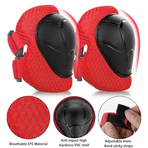 WayEee Kids Bike Helmet Set Skateboard Knee Pads, Helmet Pad Set Protective Gear Set Adjustable for Girls Kids 3-14 Helmet Elbow Pads Wrist Guards for Sport Cycling Bike Roller Skating Scooter - 5