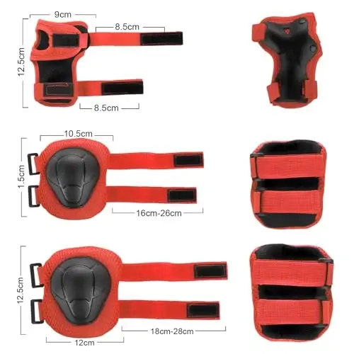 WayEee Kids Bike Helmet Set Skateboard Knee Pads, Helmet Pad Set Protective Gear Set Adjustable for Girls Kids 3-14 Helmet Elbow Pads Wrist Guards for Sport Cycling Bike Roller Skating Scooter - 6