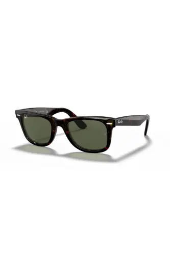 Wayfarer Dark Tortoise Coffee Bone Frame Green Lens Unisex Sunglasses Rb 2140 9012 