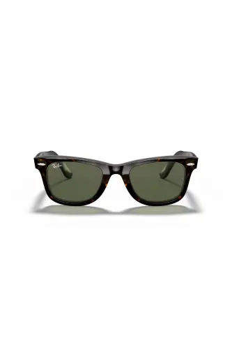 Wayfarer Dark Tortoise Coffee Bone Frame Green Lens Unisex Sunglasses Rb 2140 9012 - 5