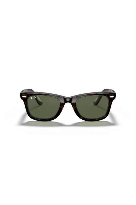 Wayfarer Dark Tortoise Coffee Bone Frame Green Lens Unisex Sunglasses Rb 2140 9012 - 5