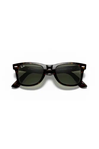 Wayfarer Dark Tortoise Coffee Bone Frame Green Lens Unisex Sunglasses Rb 2140 9012 - 6