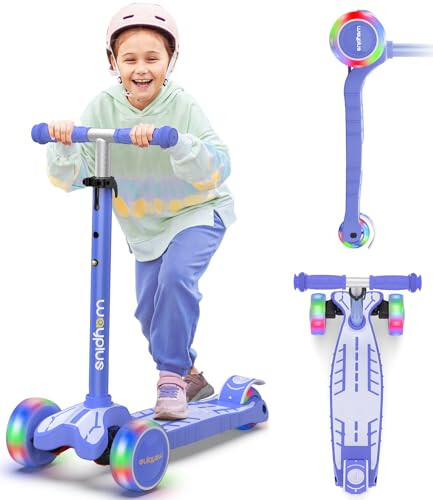 WAYPLUS 3 Wheel Scooter for Kids Ages 3+, 25mm Extra Thick Deck & Light Up Wheels for Kids Ages 3-5, 5-7. 4 Levels Adjustable Heights, Three Wheel Scooter for Kids Ages 8-12, Max Load 180LBS - 1