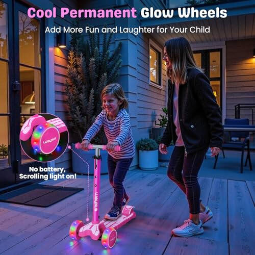 WAYPLUS 3 Wheel Scooter for Kids Ages 3+, 25mm Extra Thick Deck & Light Up Wheels for Kids Ages 3-5, 5-7. 4 Levels Adjustable Heights, Three Wheel Scooter for Kids Ages 8-12, Max Load 180LBS - 3