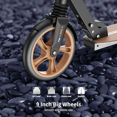 WAYPLUS Kick Scooter for Ages 6+, Kid, Teens & Adults. Max Load 240 LBS. Foldable, Lightweight, 8IN Big Wheels for Kids, Teen and Adults, 4 Adjustable Levels. Bearing ABEC9 - 6