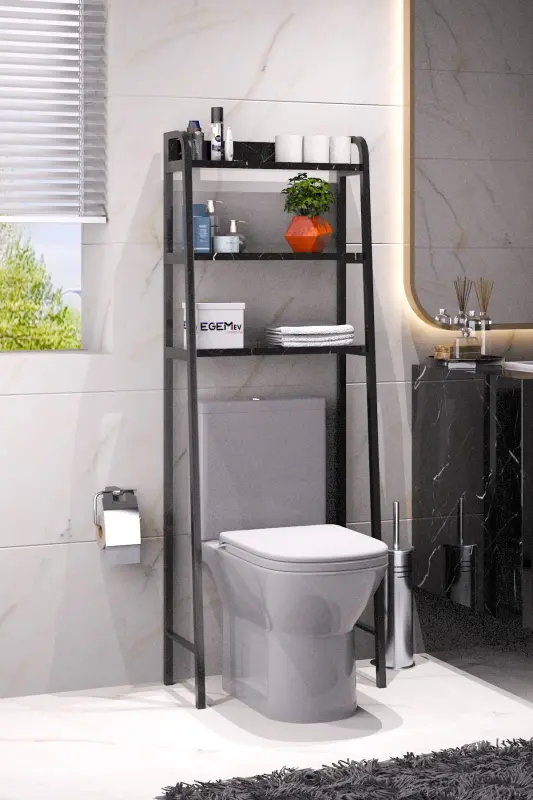 Wc Arkası Klozet Rafı Klozet Üstü Raf Ve Organizatör Havluluk Banyo Düzenliyici - 2