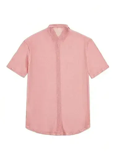 WDIRARA Men's Button Up Short Sleeve Cat Print Beachwear Striped Pocket Hawaiian Shirt Casual Collar Top - 2