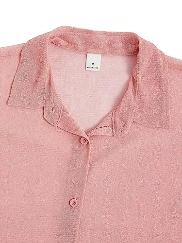 WDIRARA Men's Button Up Short Sleeve Cat Print Beachwear Striped Pocket Hawaiian Shirt Casual Collar Top - 6