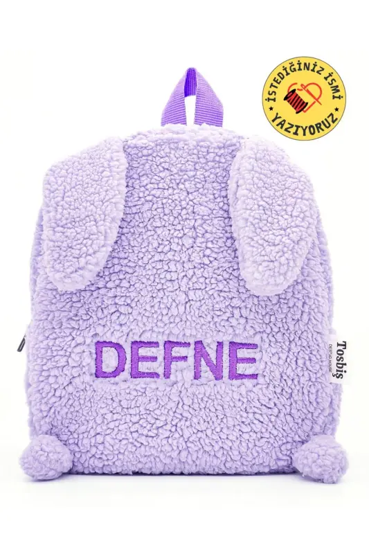 [ WE EMBROIDER THE NAME YOU WANT ] Rabbit Lila 0-8 Years Old Children's Backpack, Kindergarten-Nursery Bag-lilac - 1