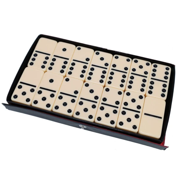 WE Games Classic Double 6 Dominoes Set - Ivory Colored Tiles with Vinyl Case - Perfect Game for Families and Adults - Great Travel Game - 5