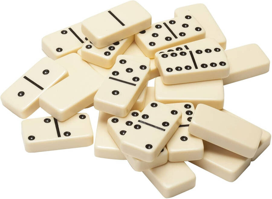 WE Games Classic Double 6 Dominoes Set for Adults with Vinyl Case, Club Size, Ivory - 7