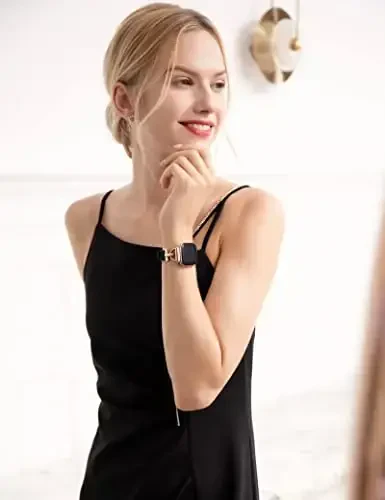 Wearlizer кожаный ремешок, совместимый с браслетами Fitbit Versa 2 для женщин, нарядный тонкий кожаный браслет с D-образной металлической пряжкой для умных часов Fitbit Versa 2/Versa Lite/SE - 5