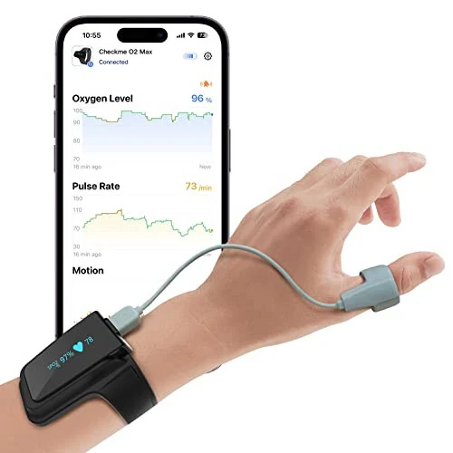 Wearpulse Continuous Wrist Pulse Oximeter, Blood Oxygen Saturation Monitor with Smart reminder, Bluetooth, 72 Hours Endurance Tracking SpO2 and Pulse Rate, Checkme O2 Max with PC Software & APP - Wearpulse