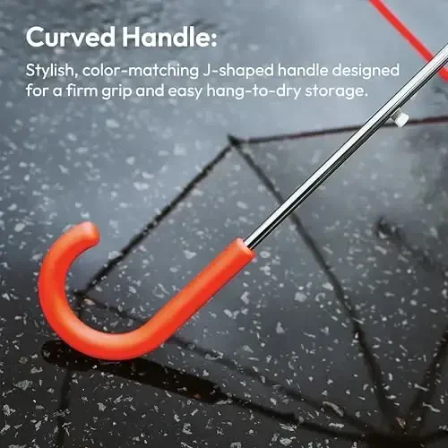 Weather Station Clear Rain Umbrella, Adult, Dome Canopy, Bubble, Automatic Open, Bubble, Waterproof, Lightweight, Full 52 Inch Arc, Stick, White - 3