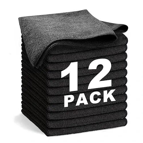 WEAWE Black Microfiber Cleaning Cloth 13