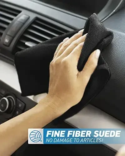 WEAWE Microfiber Cleaning Cloth-24Pcs (13x13 inch) Ultra Soft Highly Absorbent Rags for Housekeeping-Machine Wash (Black) - 6