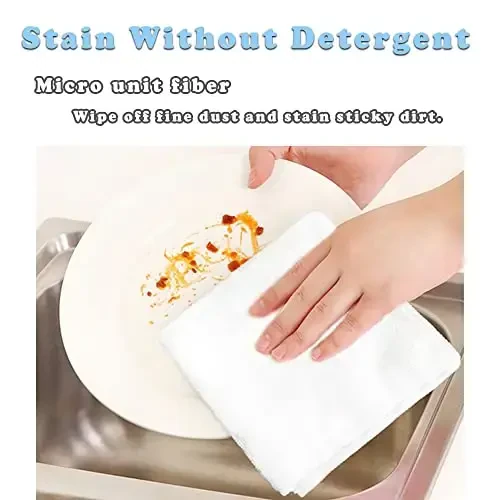 WEAWE Microfiber Tozalash Mato - 24 dona (13x13 dyuym) Uy ishlarini yuritish uchun o'ta yumshoq yuqori darajada singdiruvchi latta - Mashinada yuvish (Oq) - 4