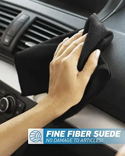 WEAWE Microfiber Cleaning Cloth-24Pcs (13x13 inch) Ultra Soft Highly Absorbent Rags for Housekeeping-Machine Wash (Black) - 6