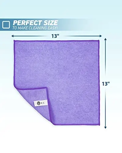 WEAWE Microfiber Cleaning Cloth-24Pcs (13x13 inch) Ultra Soft Highly Absorbent Rags for Housekeeping-Machine Wash (Purple) - WEAWE (1)