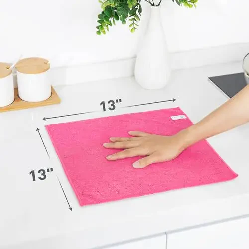 WEAWE Pink Microfiber Cleaning Cloth 13