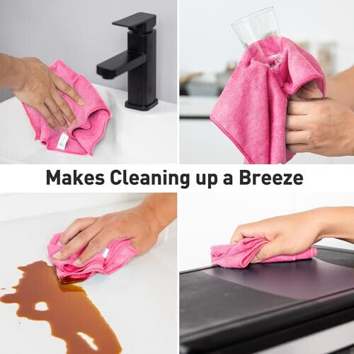 WEAWE Pink Microfiber Cleaning Cloth 13