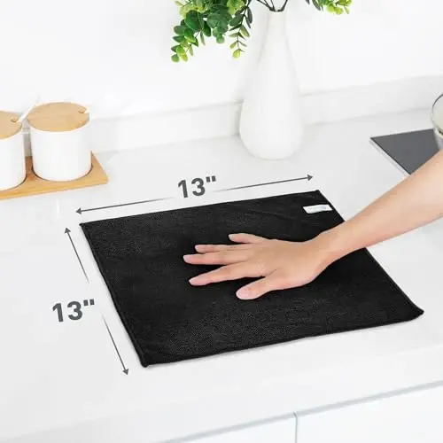 WEAWE Black Microfiber Cleaning Cloth 13