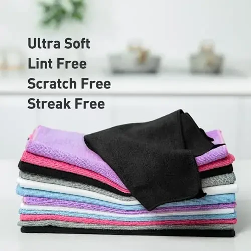 WEAWE Black Microfiber Cleaning Cloth 13