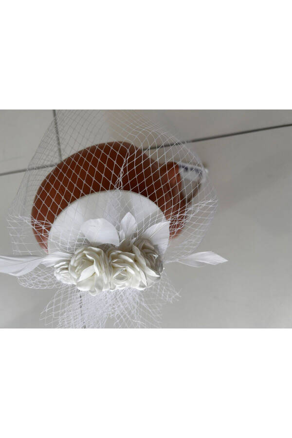 Wedding Accessory, Wedding Cap Veil, Wedding Hat, Wedding Cap, Bridal Hat, Veil, Tulle Bridal Comb - 7